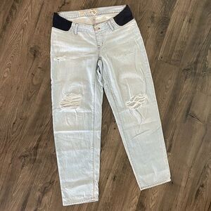 Madewell maternity slouchy boy Jean under belly side panels